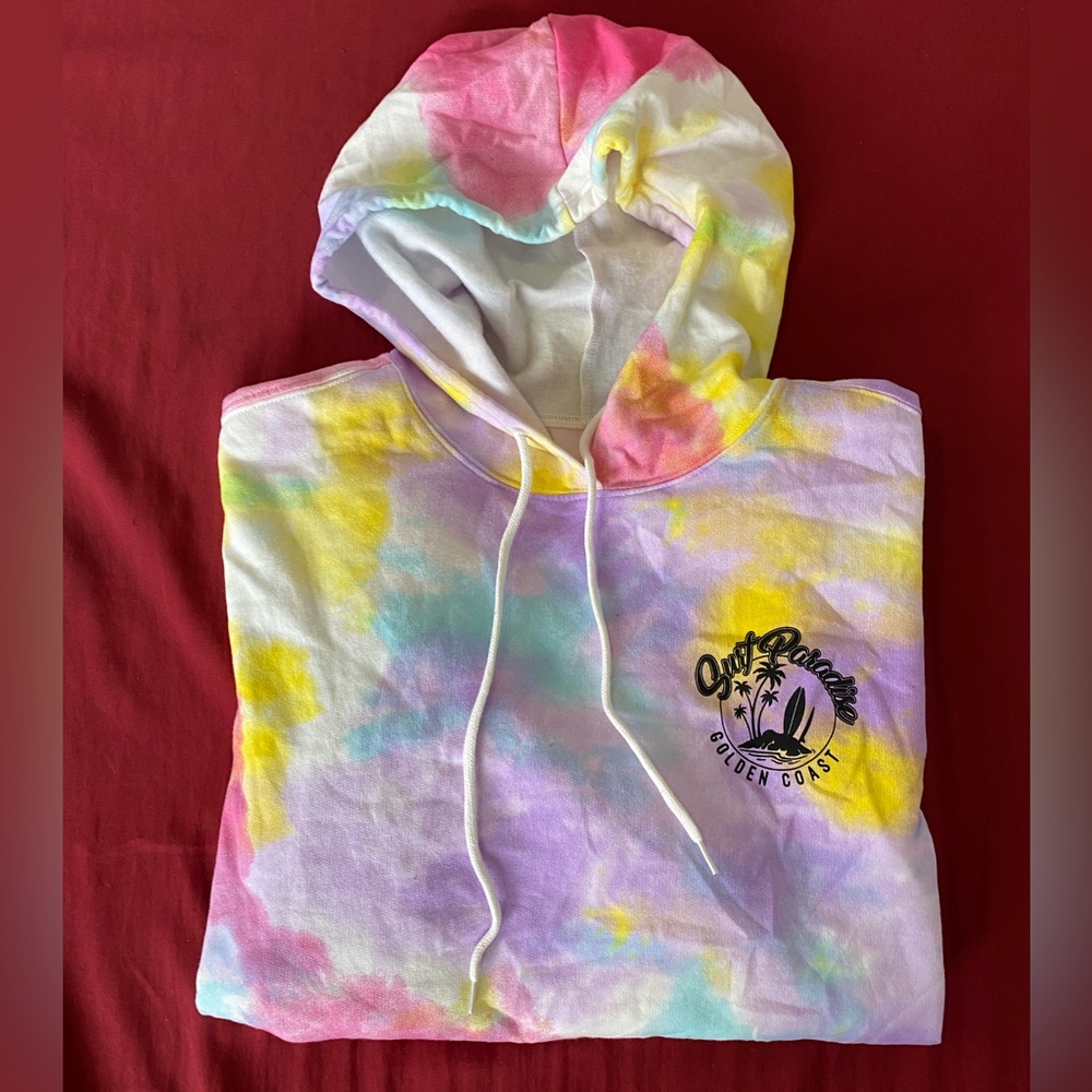 Gold Rush Tie-Dye Cropped Hoodie